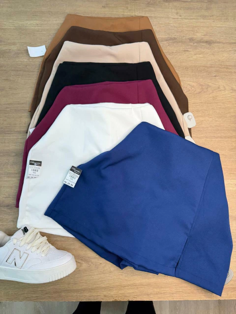 Short Saia de Alfaiataria Feminino - Cores Variadas