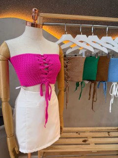 Cropped Modal Tomara que Caia Transpassado com Amarração no Pescoço - Baratão Confecções