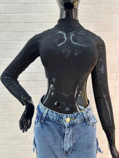 Body de Tule Preto Cavado - Sensualidade e Estilo na internet