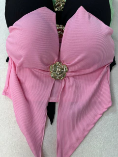 Cropped Canelado com Detalhe de Flor - comprar online