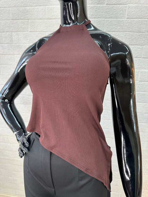 Blusa Feminina Canelada Gola Alta - Sem Mangas - comprar online