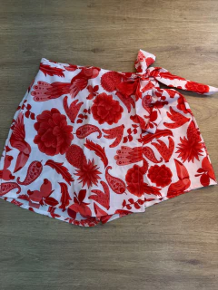 Imagem do Short Saia Feminino de Poliéster com Amarração Lateral - Estilo e Conforto em Uma Só Peça