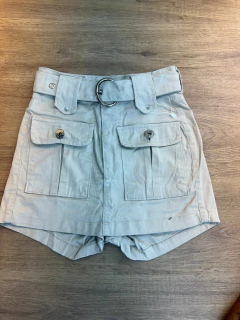 Short Saia Jeans Feminino com Bolsos Cargo e Cinto na internet