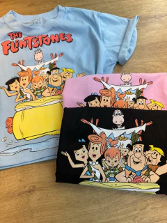 Cropped Camiseta Feminina 100% Algodão - Estampa Os Flintstones - comprar online