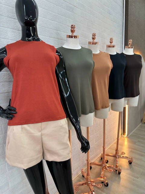 Blusa Feminina Regata em Viscose com Elastano - Lisa - comprar online