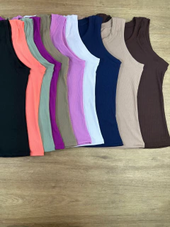 Blusa Canelada Feminina em Viscose com Elastano Sem Manga - Básica, Moderna e Super Confortável ? - comprar online