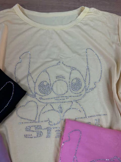 Blusa T-shirt Feminina em Viscose com Elastano - Pedrarias Brilhantes ? na internet