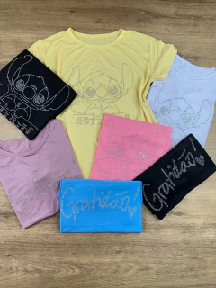 Blusa T-shirt Feminina em Viscose com Elastano - Pedrarias Brilhantes ? - Baratão Confecções