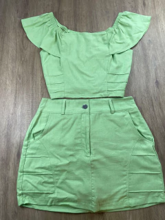 Conjunto Feminino Cropped + Short Saia - Estilo e Sofisticação na internet