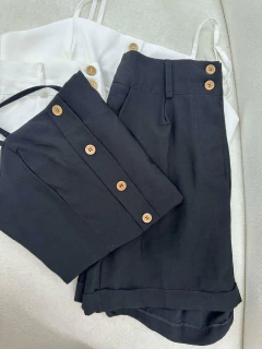 Conjunto Cropped e Short Feminino - Elegância em Viscose e Poliéster na internet