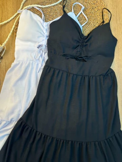 Vestido Longo em Viscose com Detalhe Frontal na internet