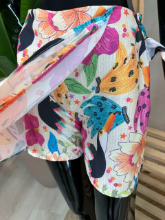Conjunto Kimono + Short Saia em Viscose