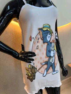 Camisola Feminina de Dormir com Estampa de Personagens - comprar online