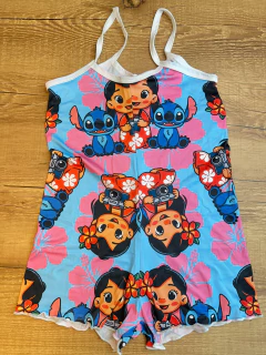 Macaquinho Feminino de Dormir com Estampa de Personagens - Baratão Confecções