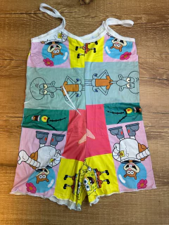 Macaquinho Feminino de Dormir com Estampa de Personagens - Baratão Confecções