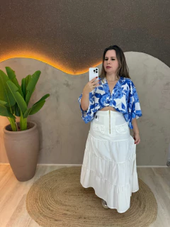 Blusa Feminina em Poliéster com Elastano - Modelo Aberto com Amarração ? - Baratão Confecções