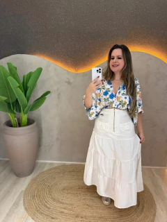 Blusa Feminina em Poliéster com Elastano - Modelo Aberto com Amarração ? - comprar online