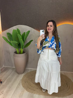 Blusa Feminina em Poliéster com Elastano - Modelo Aberto com Amarração ?