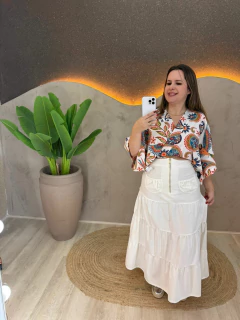 Blusa Feminina em Poliéster com Elastano - Modelo Aberto com Amarração ? - loja online