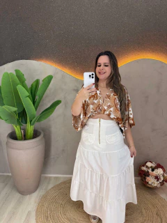 Blusa Feminina em Poliéster com Elastano - Modelo Aberto com Amarração ? na internet