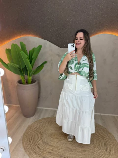 Blusa Feminina em Poliéster com Elastano - Modelo Aberto com Amarração ? - Baratão Confecções