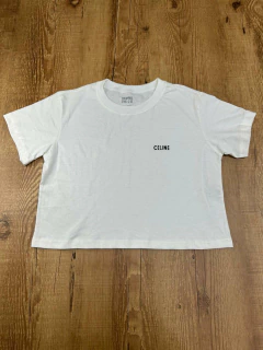 Cropped Camiseta Celine Feminino em Algodão - Básico e Versátil na internet