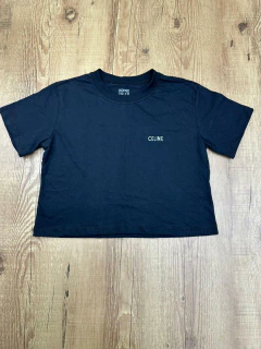 Cropped Camiseta Celine Feminino em Algodão - Básico e Versátil na internet