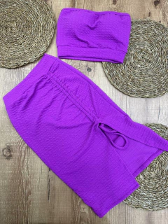 Conjunto Feminino Cropped e Saia Midi com Regulagem - Estilo e Versatilidade - Baratão Confecções