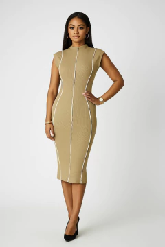 Vestido Midi Modal Canelado - Sofisticação e Estilo