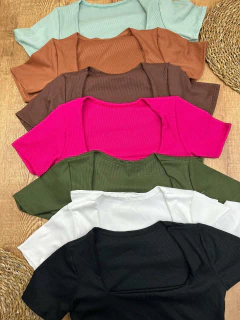 Blusa Canelada em Algodão com Elastano na internet