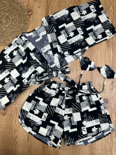 CONJUNTO FEMINO CROPPED E SHORT- MODERNIDADE EM UM CONJUNTO