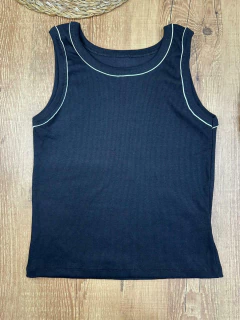 BLUSA REGATA CANELADA DE ALGODÃO COM ELASTANO na internet