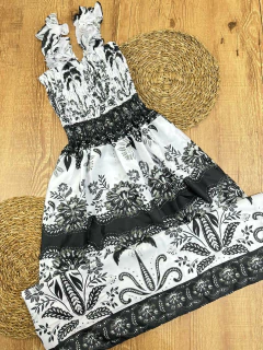 Vestido Longo Estampado em Poliéster com Elastano com Alça na internet