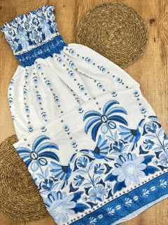 Vestido Longo em Poliéster Tomara que Caia com Estampa Exclusiva - Leveza e Sofisticação