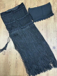 Conjunto de Poliéster Tipo Tricot com Franjas na internet