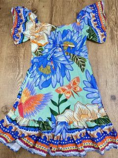 Vestido Curto Estampado em Poliéster - Tamanho Único na internet