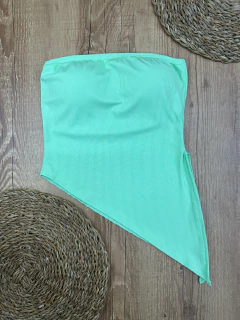 Blusa Canelada Tomara que Caia com Bojo - Assimétrica - Baratão Confecções