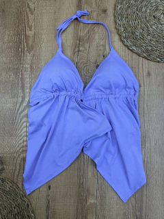 Blusa Suplex Transpassada com Decote V e Costas Abertas - comprar online