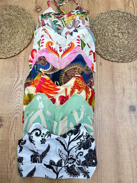 Cropped em viscose com linho