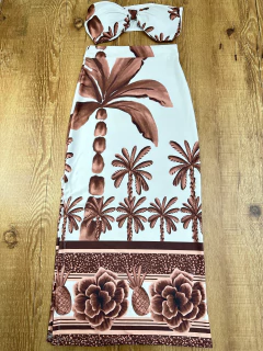 Conjunto Feminino em Suplex - Top e Saia Midi - Baratão Confecções