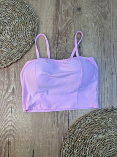 Cropped de Suplex Decote Quadrado com Alça Fina - loja online