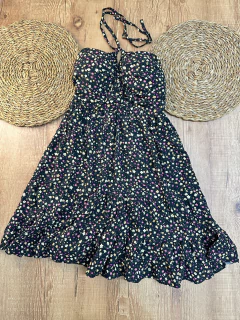 Vestido curto em viscose com elástico nas costas - comprar online