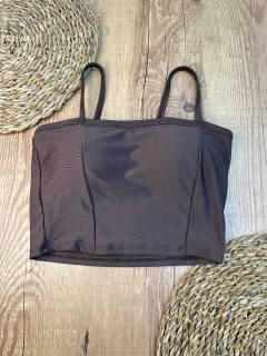 Cropped de Suplex Decote Quadrado com Alça Fina - comprar online