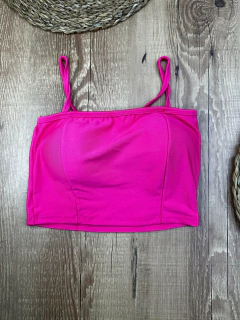 Cropped de Suplex Decote Quadrado com Alça Fina - Baratão Confecções