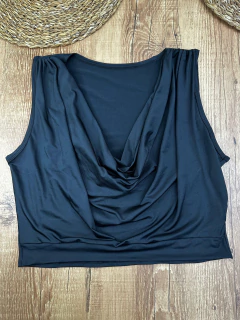 Imagem do Cropped Suplex Plus Size com Decote Drapeado