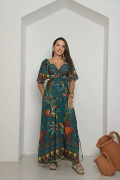 Vestido Longo em Poliéster com Elastano - comprar online