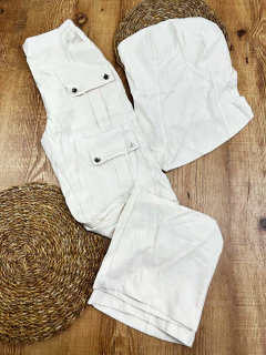 Conjunto Feminino em Poliéster com Elastano - Calça cargo e Blusa Tomara que Caia - comprar online