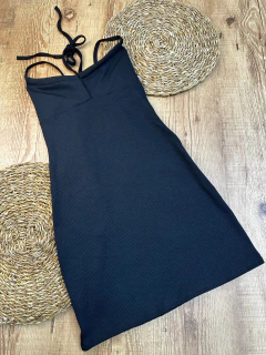 VESTIDO CANELADO DE POLIÉSTER COM ELASTANO - ESTILO E CONFORTO - loja online