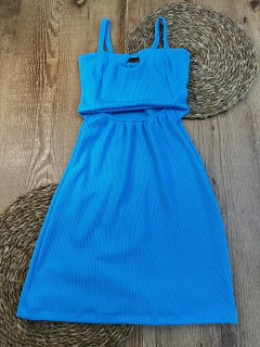 Vestido Canelado Curto em Poliéster com Elastano - Estilo e Conforto - loja online