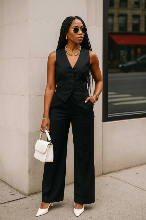 Colete Feminino de Alfaiataria com Botões Forrados - comprar online